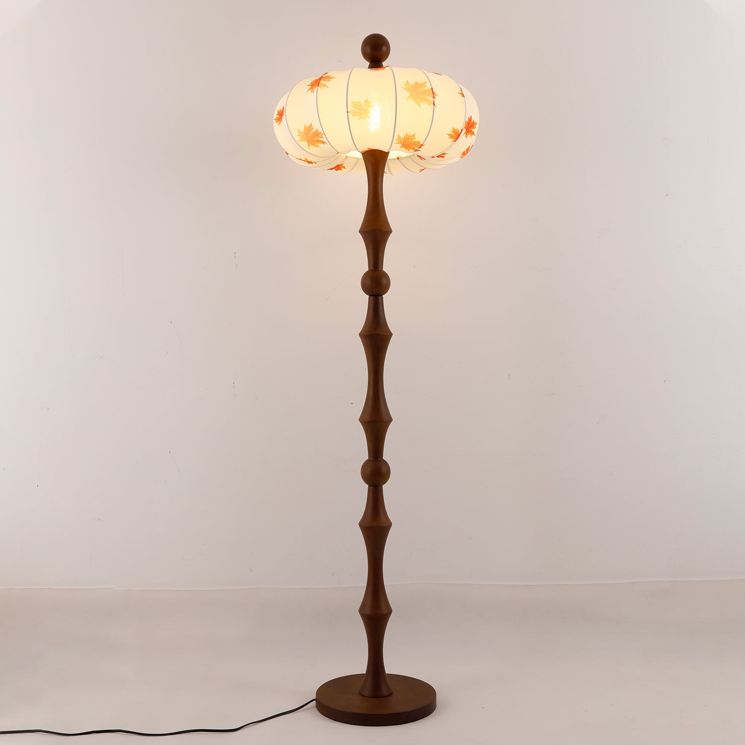 Whispen Wood Fabric Vintage Floor Lamp-Neutral Decor