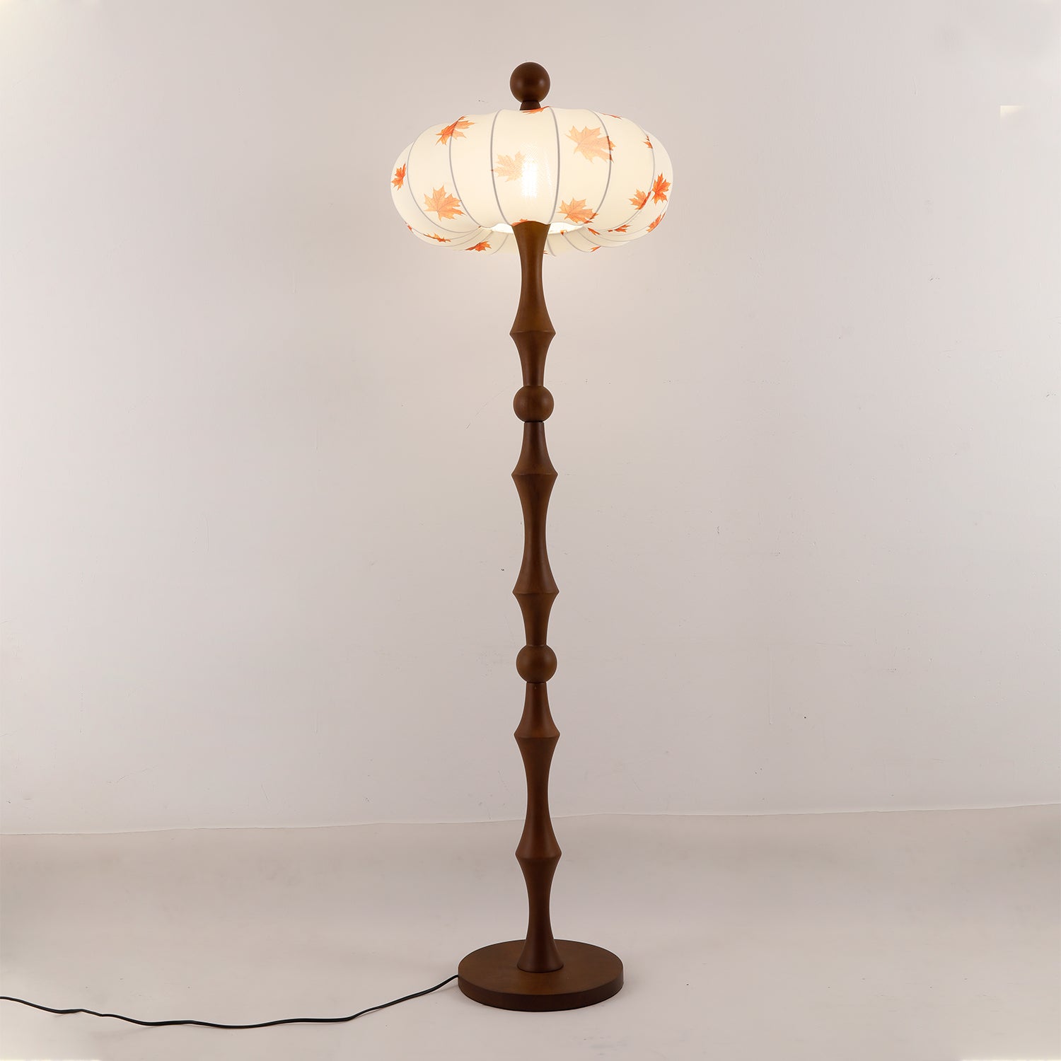 Whispen Wood Fabric Vintage Floor Lamp-Neutral Decor