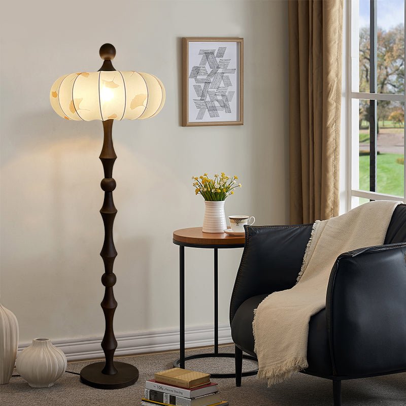 Whispen Wood Fabric Vintage Floor Lamp-Neutral Decor