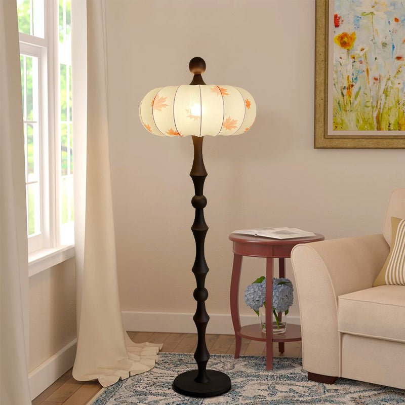Whispen Wood Fabric Vintage Floor Lamp-Neutral Decor