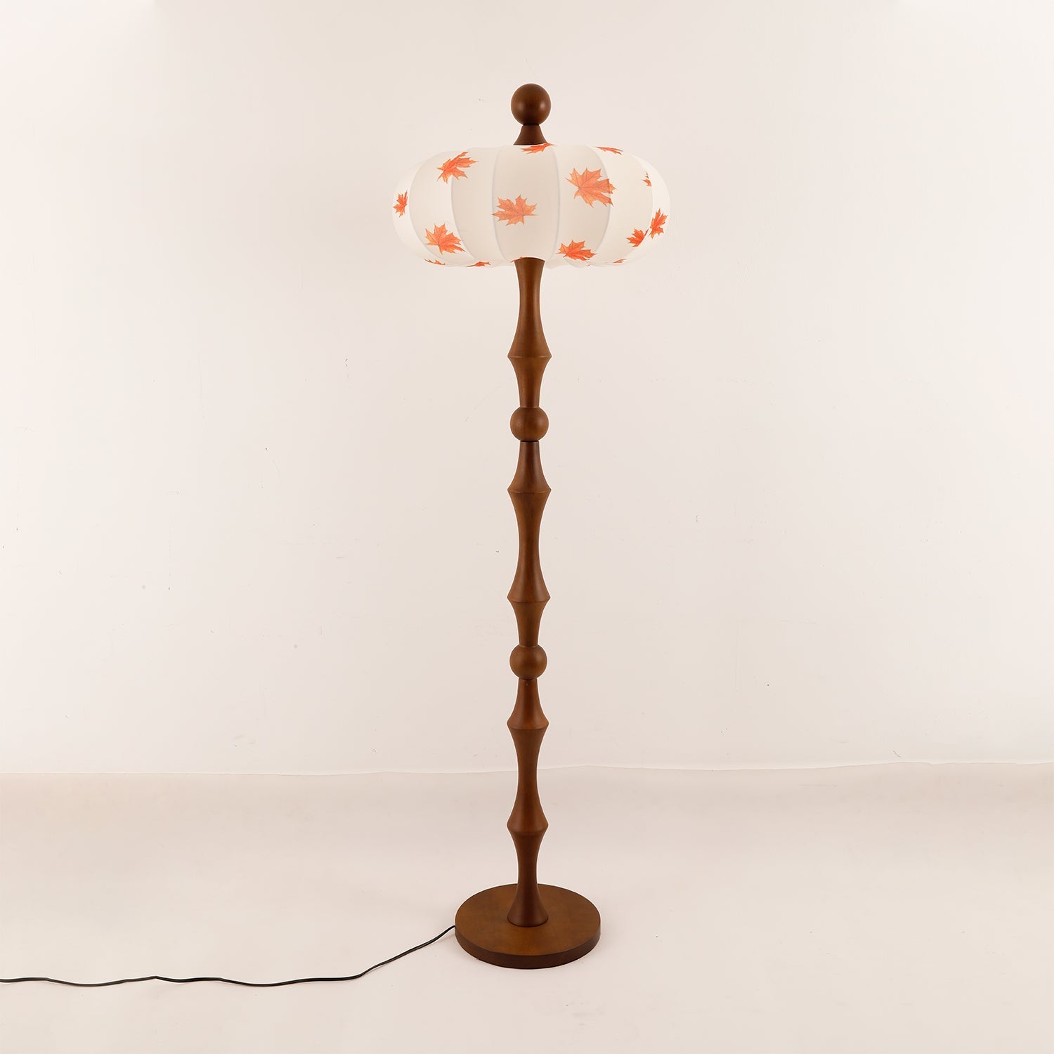 Whispen Wood Fabric Vintage Floor Lamp-Neutral Decor