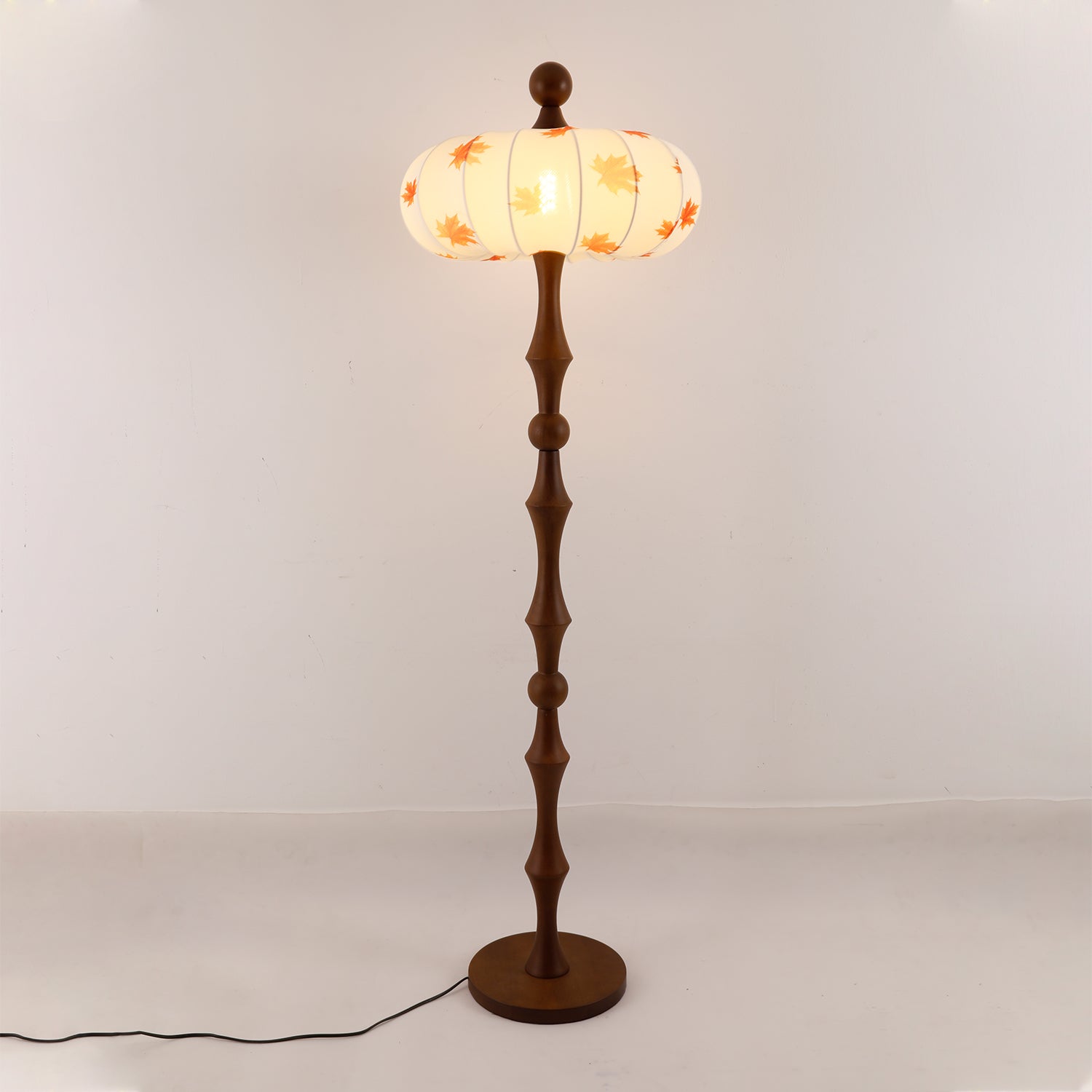 Whispen Wood Fabric Vintage Floor Lamp-Neutral Decor