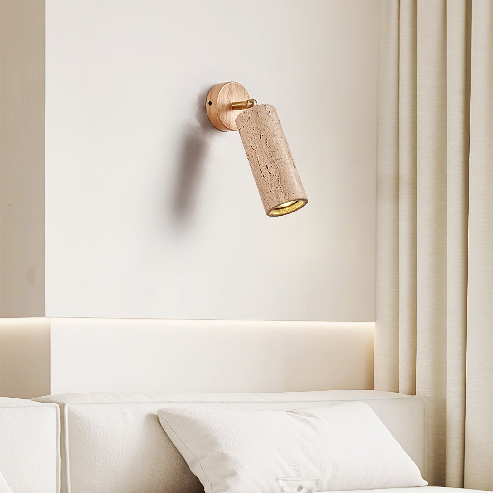 Kalem Minimalist Travertine Wall Light-Neutral Decor