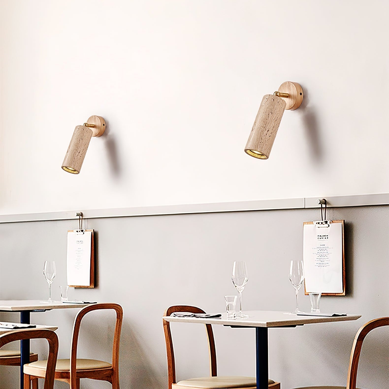 Kalem Minimalist Travertine Wall Light-Neutral Decor