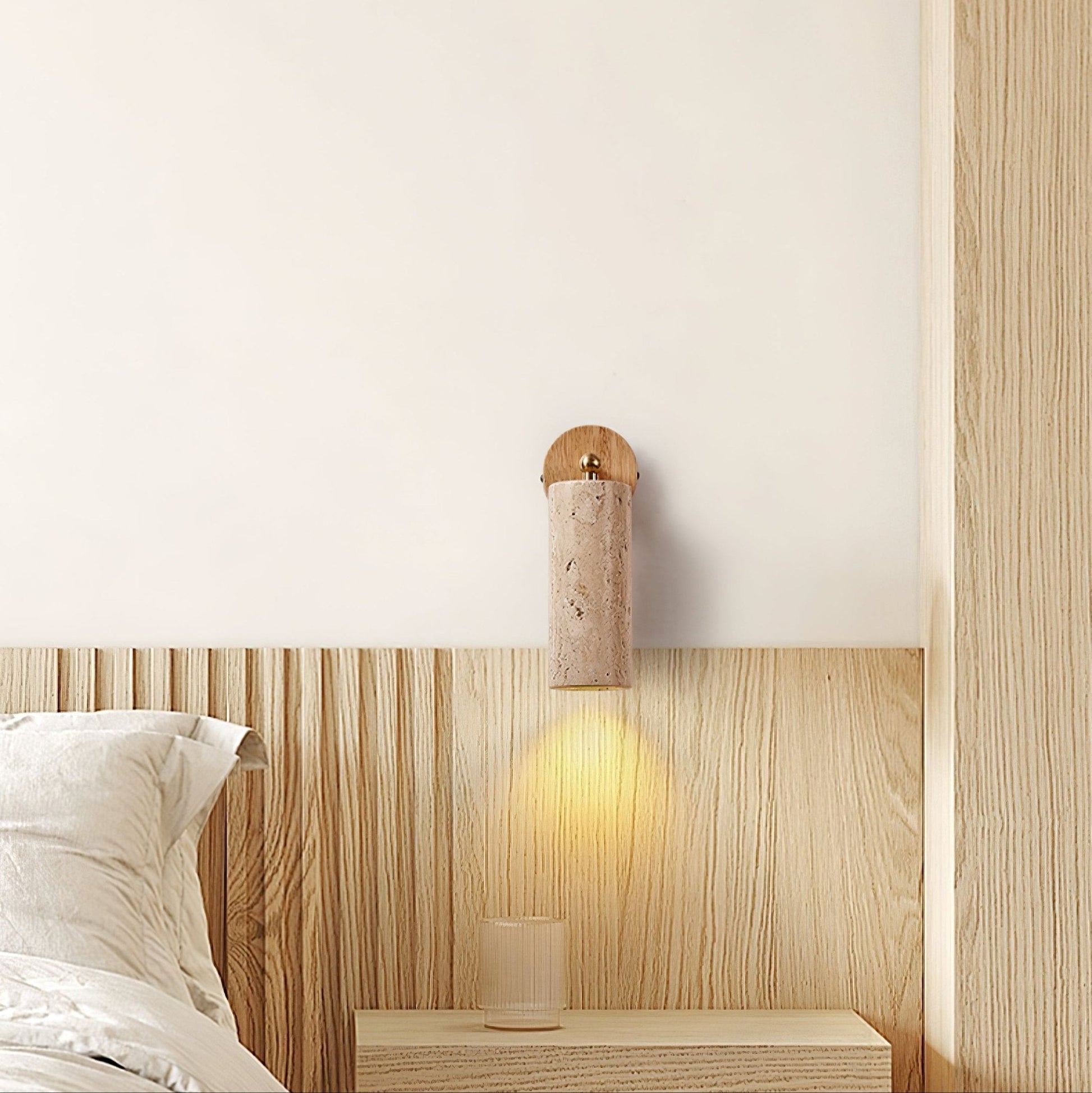 Kalem Minimalist Travertine Wall Light-Neutral Decor