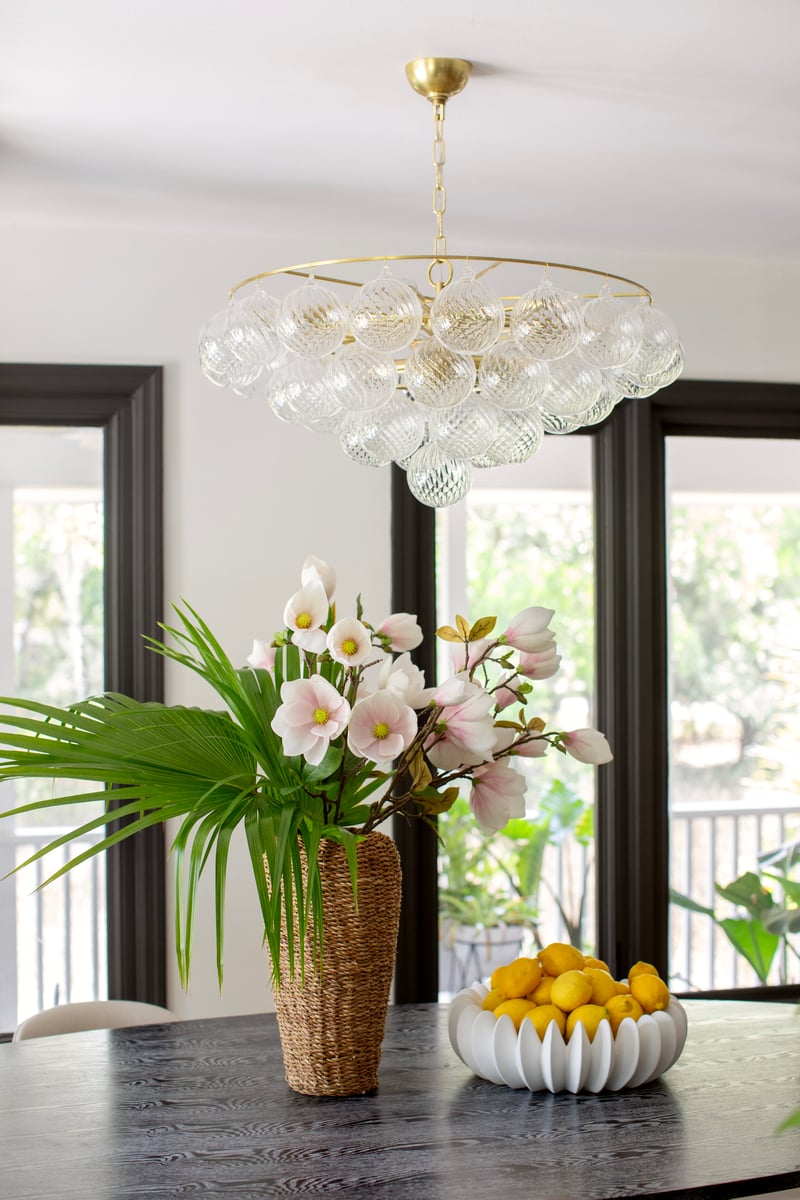 Aurora Chandelier Clear Glass Globe Aged Brass Elegant-Neutral Decor