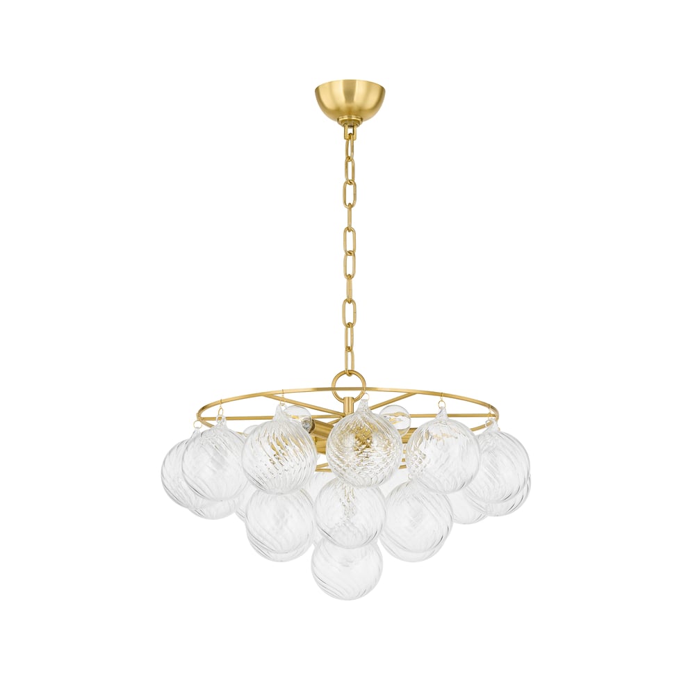 Aurora Chandelier Clear Glass Globe Aged Brass Elegant-Neutral Decor