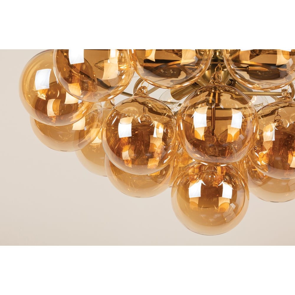 Aurora Chandelier Clear Glass Globe Aged Brass Elegant-Neutral Decor