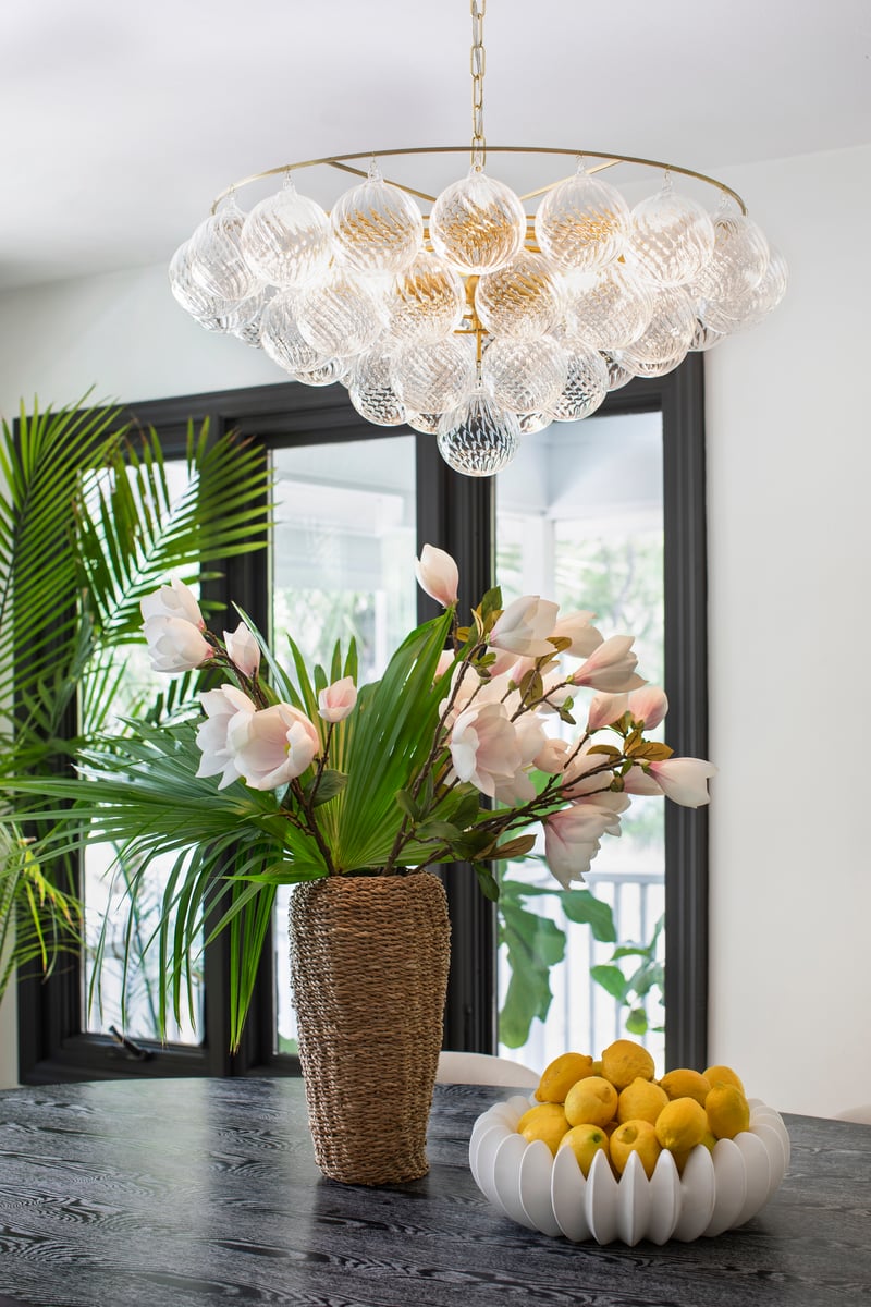 Aurora Chandelier Clear Glass Globe Aged Brass Elegant-Neutral Decor