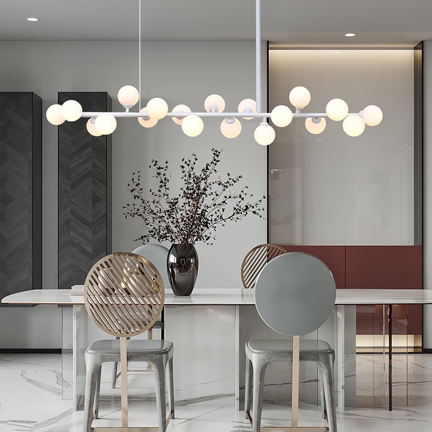 Lumiray Black Linear Globe Pendant Light-Neutral Decor