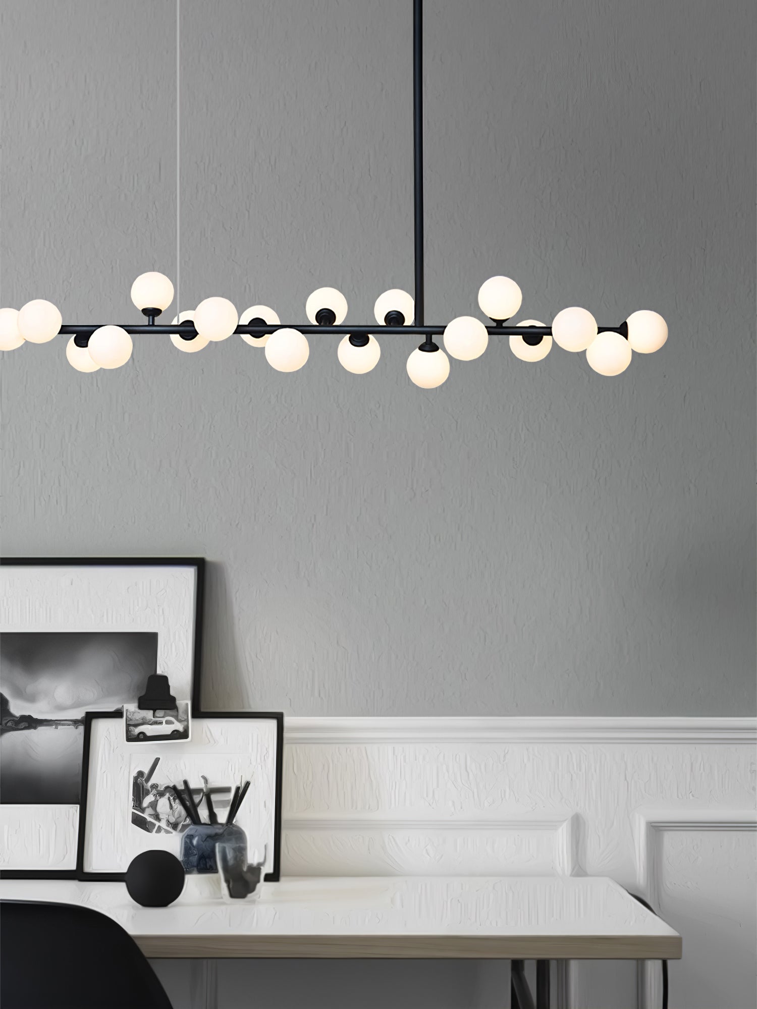Lumiray Black Linear Globe Pendant Light-Neutral Decor