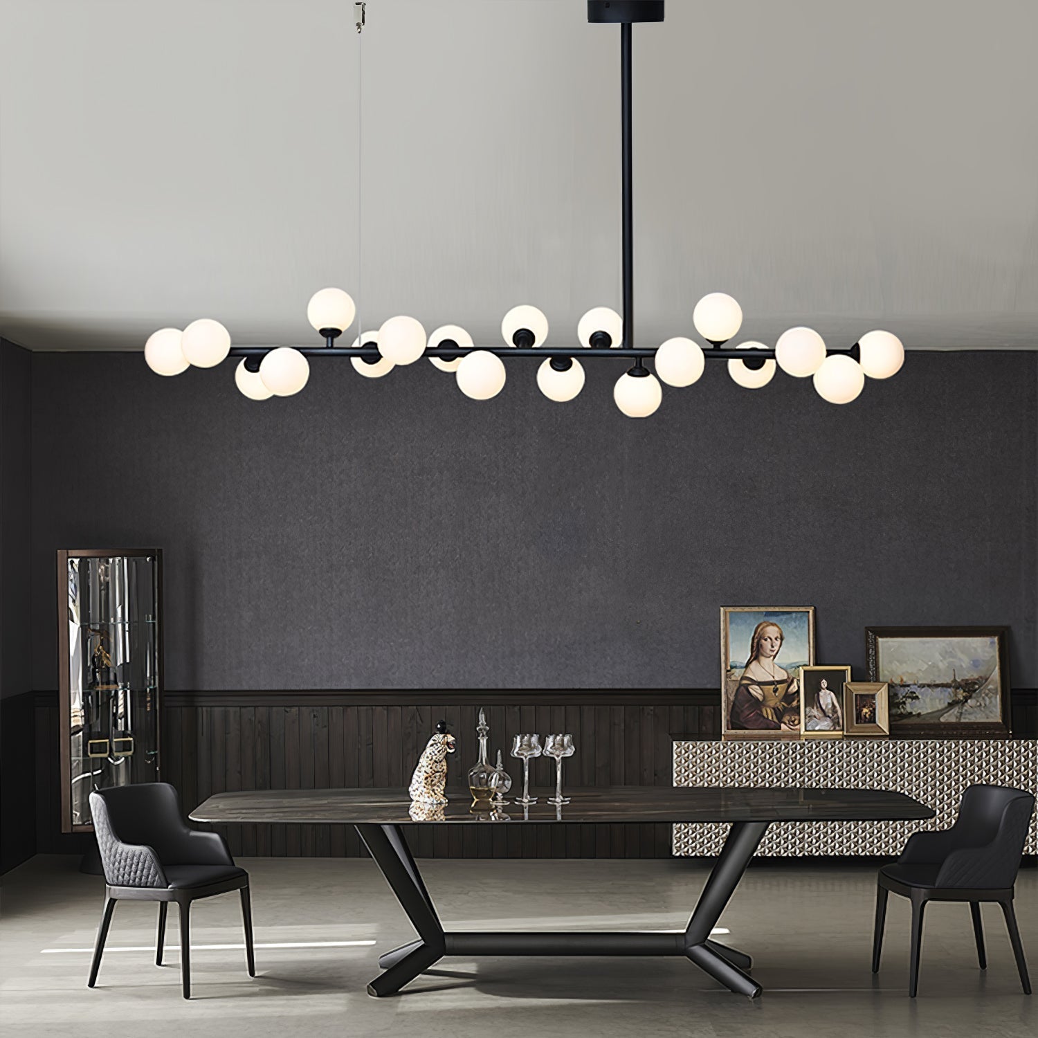 Lumiray Black Linear Globe Pendant Light-Neutral Decor