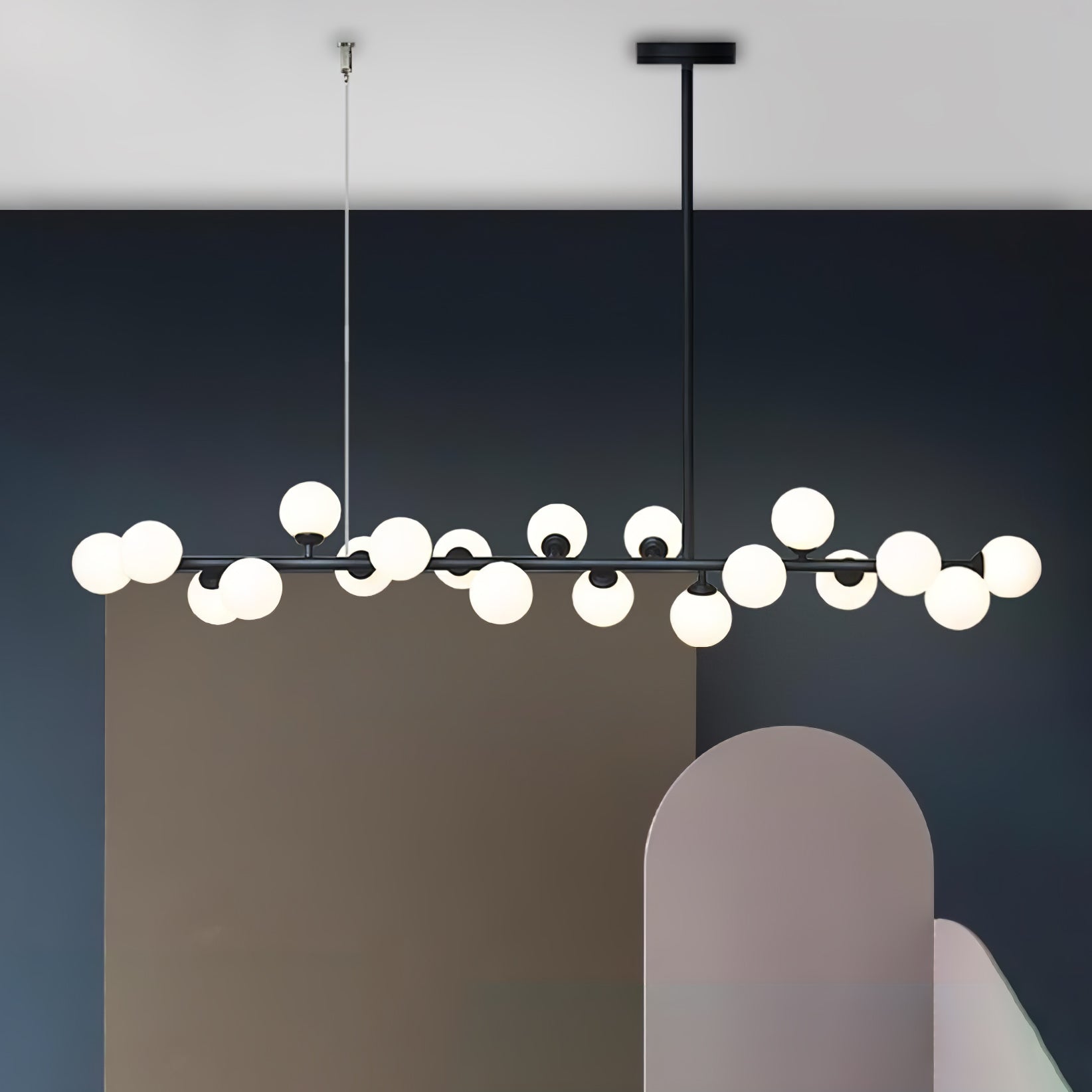 Lumiray Black Linear Globe Pendant Light-Neutral Decor