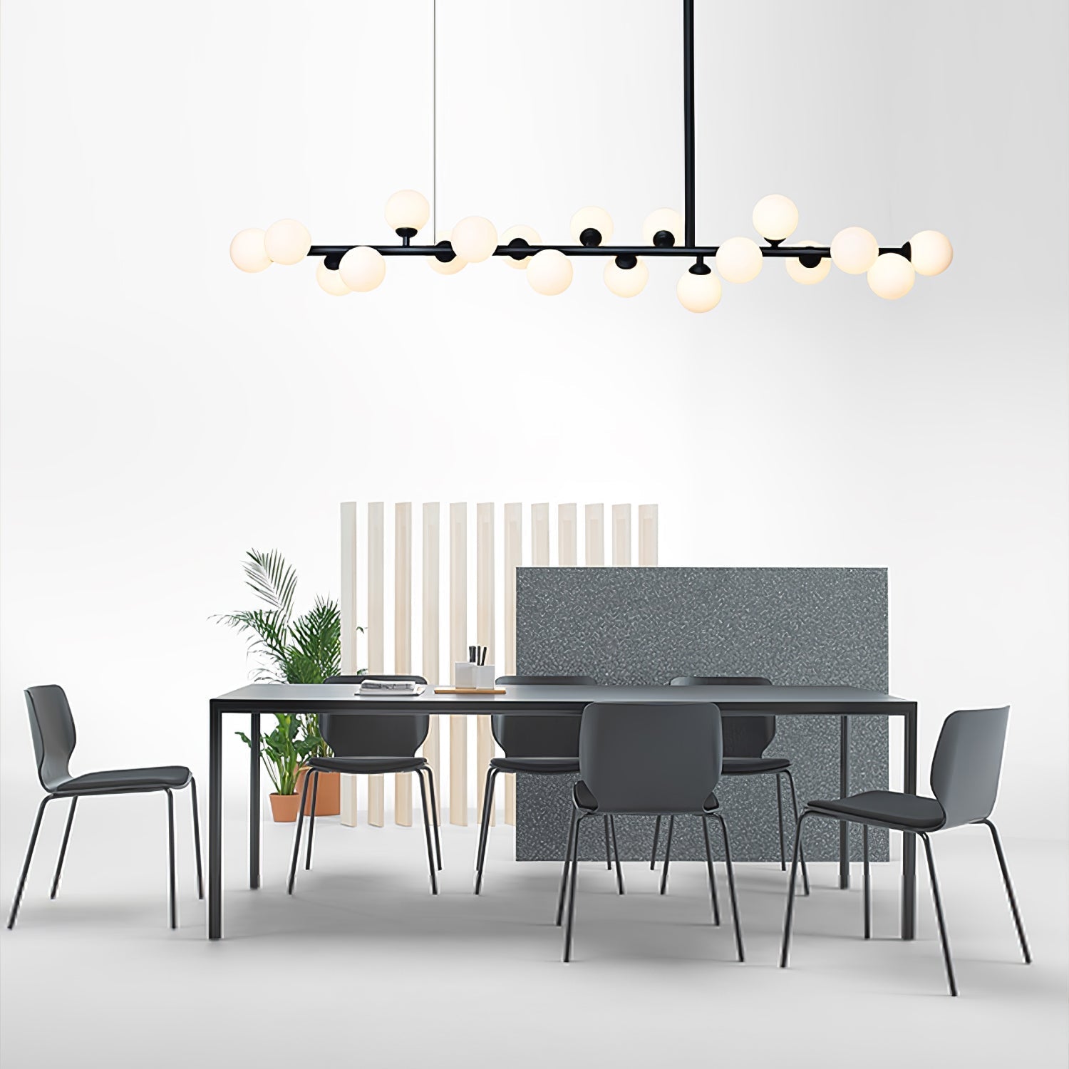 Lumiray Black Linear Globe Pendant Light-Neutral Decor