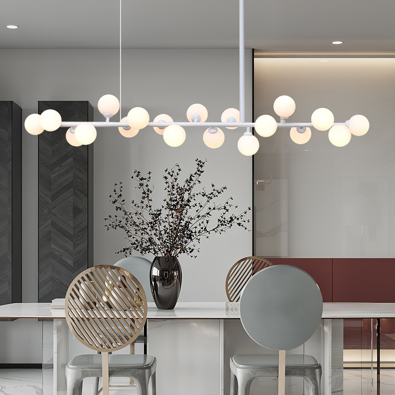 Lumiray Black Linear Globe Pendant Light-Neutral Decor