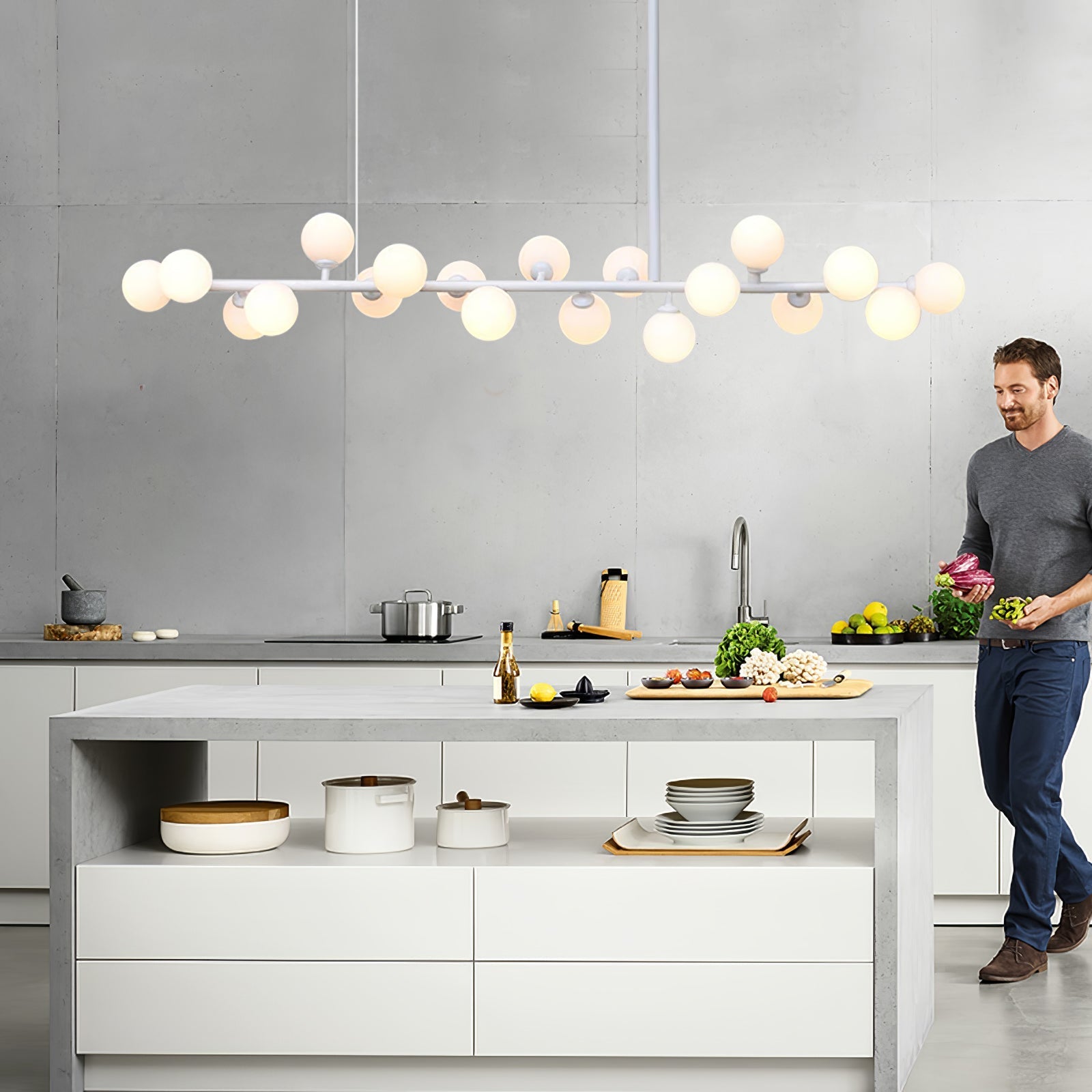 Lumiray Black Linear Globe Pendant Light-Neutral Decor