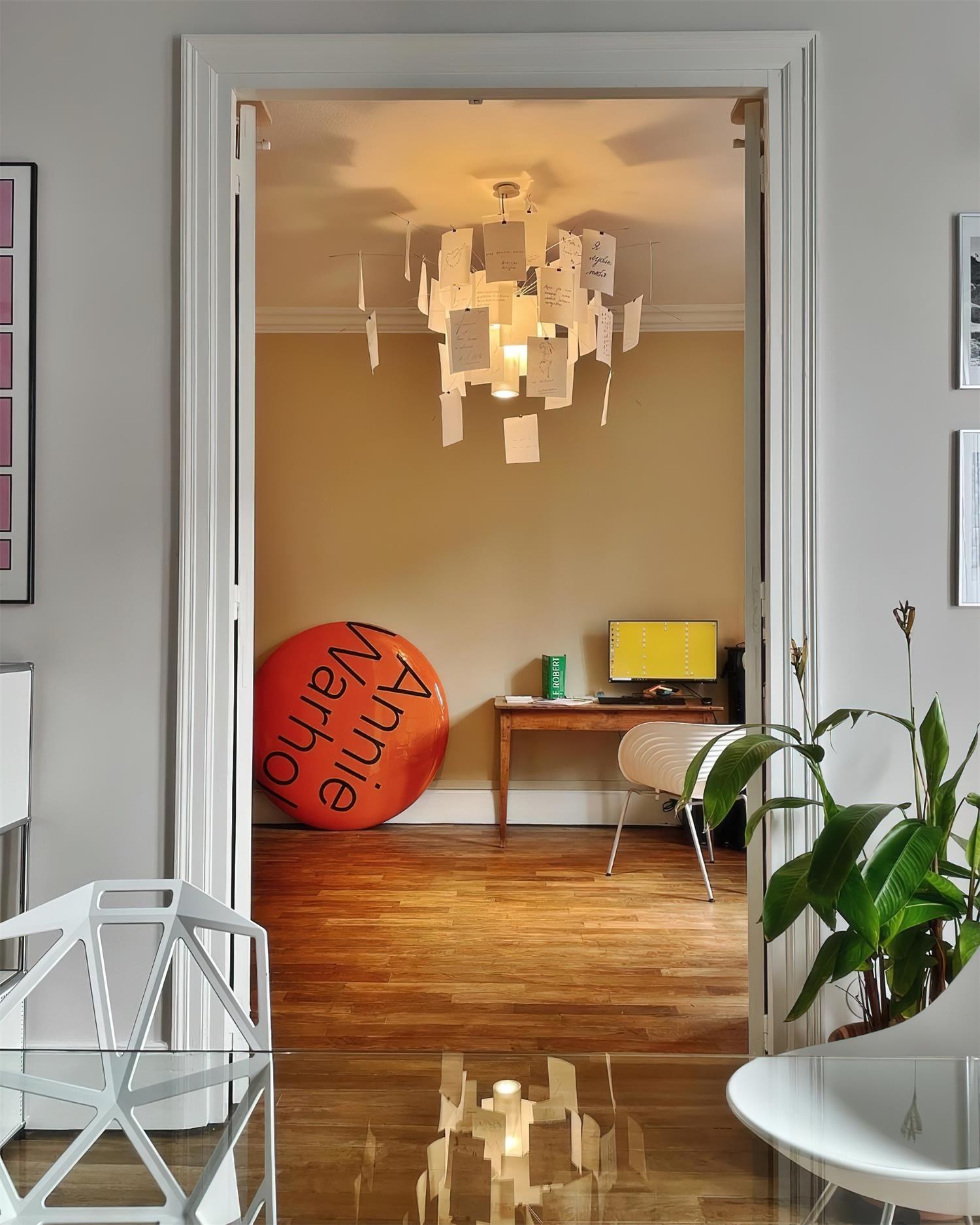 Chandelier Paper and Metal Colorful White Cards Whimsical Modern