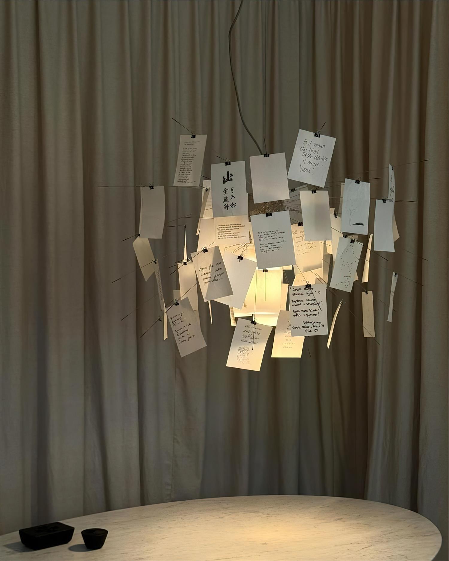 Chandelier Paper and Metal Colorful White Cards Whimsical Modern