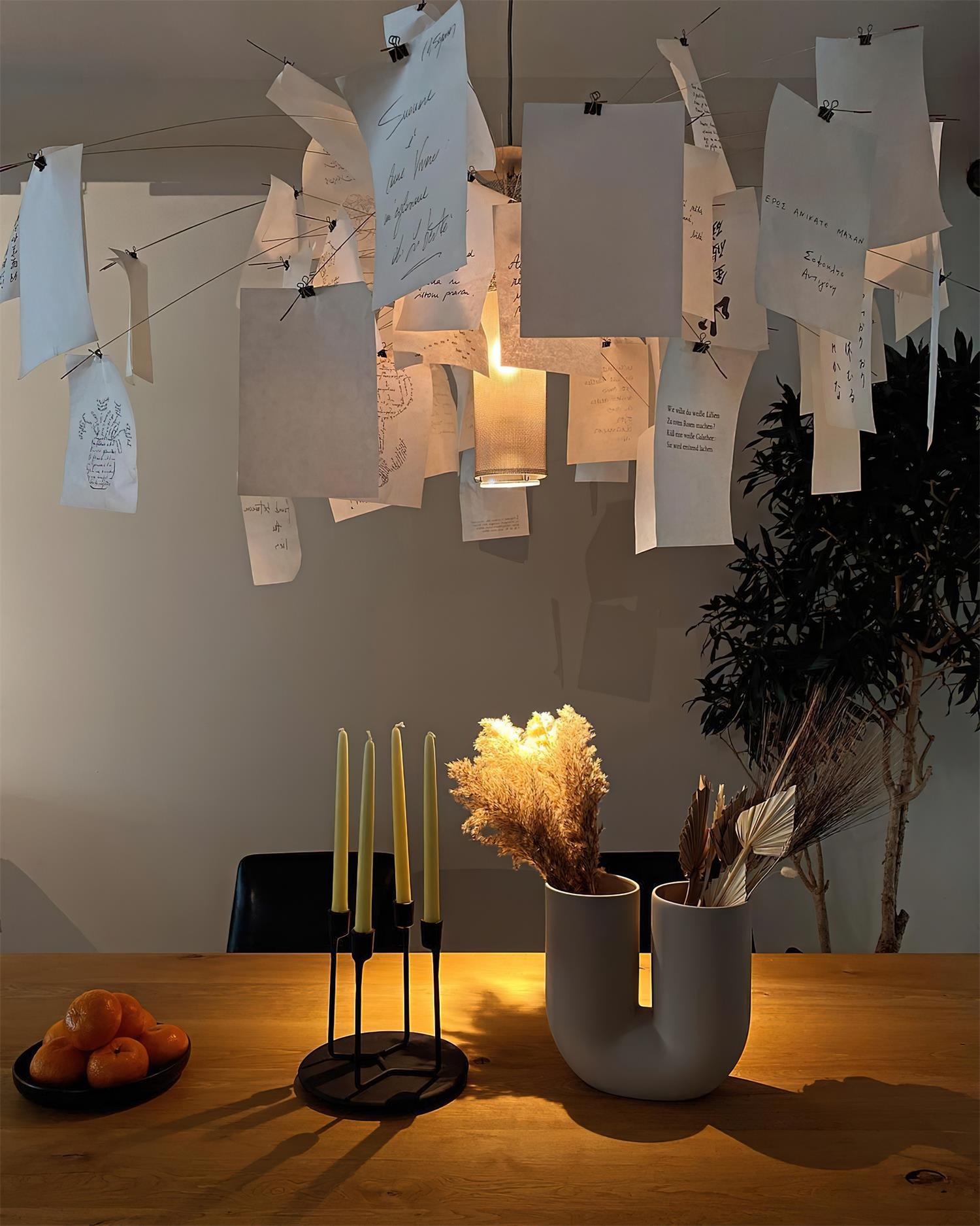 Chandelier Paper and Metal Colorful White Cards Whimsical Modern