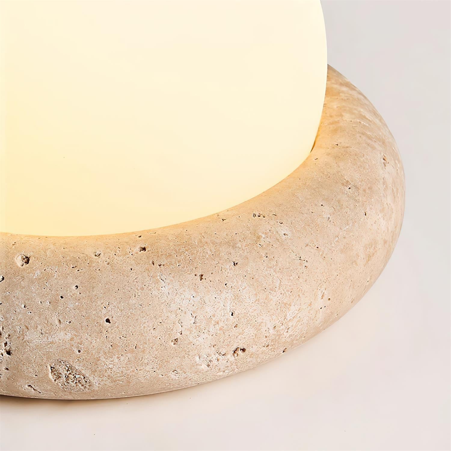 Lunor Travertine Globe Table Lamp Mini Maga-Neutral Decor