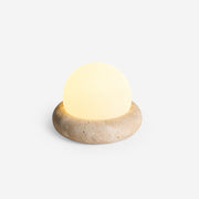 Lunor Travertine Globe Table Lamp Mini Maga-Neutral Decor