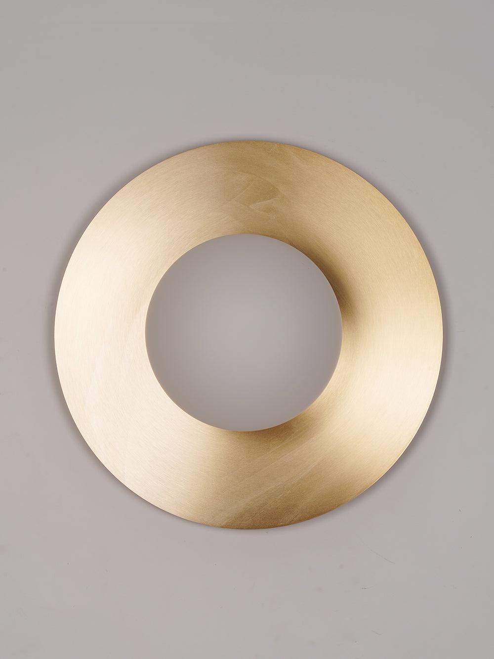 Elem Modern Minimalist Round Art Brass Glass Wall Lamp-Neutral Decor