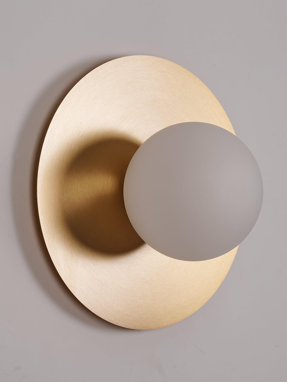 Elem Modern Minimalist Round Art Brass Glass Wall Lamp-Neutral Decor