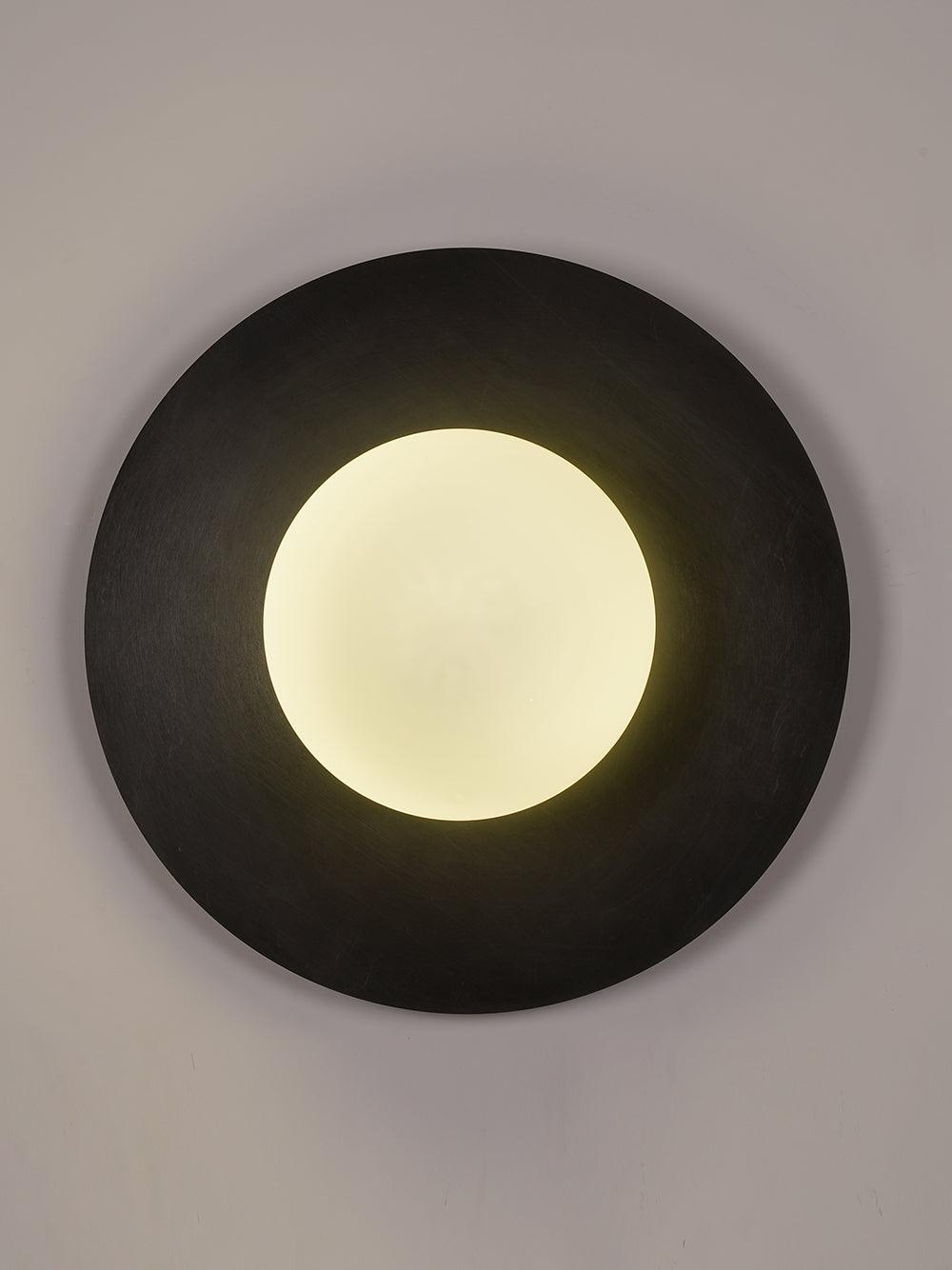 Elem Modern Minimalist Round Art Brass Glass Wall Lamp-Neutral Decor