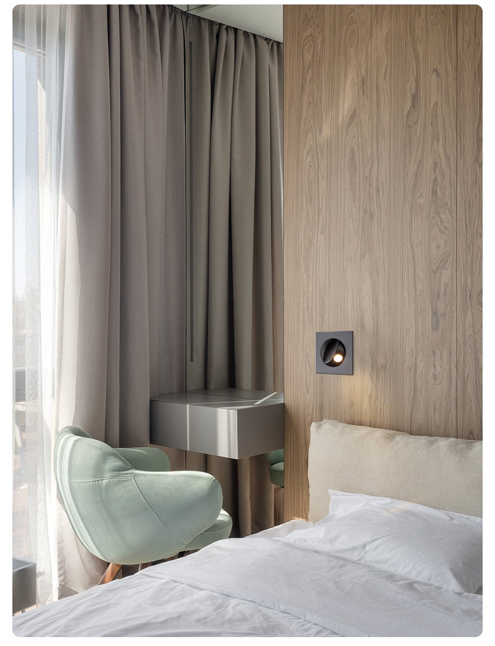 Minimalist Recessed Rotatable Sconce-Neutral Decor