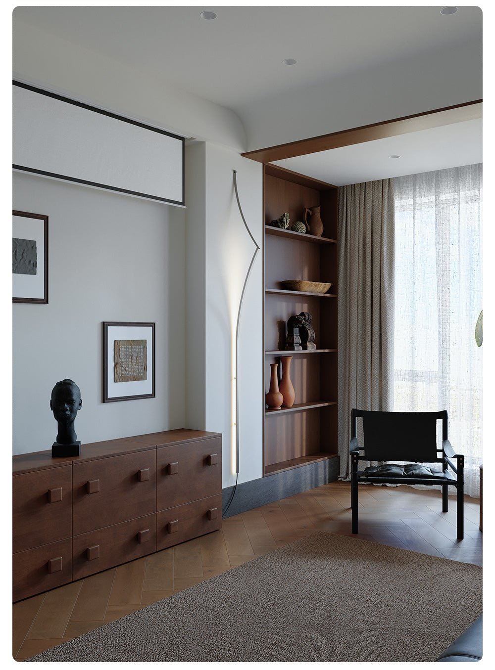 Minimalist Curving Ribbon LED Wall Sconce-Neutral Decor