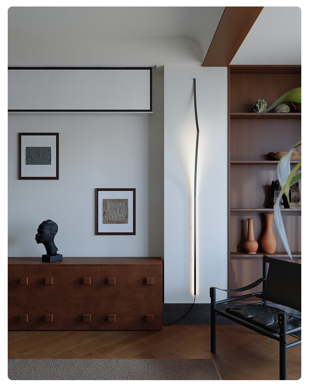Minimalist Curving Ribbon LED Wall Sconce-Neutral Decor