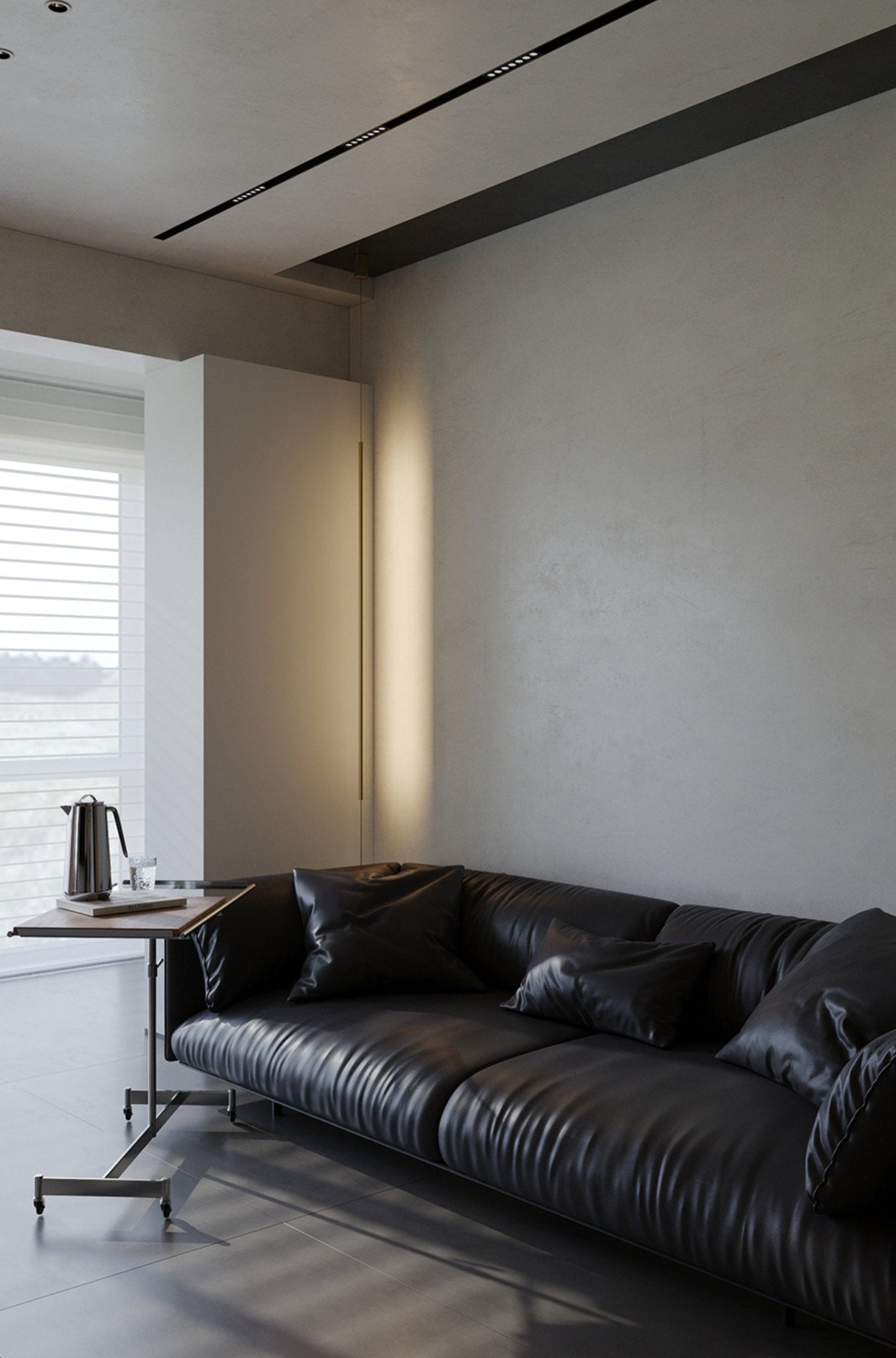 Minimalist Linear LED Pendant Light-Neutral Decor