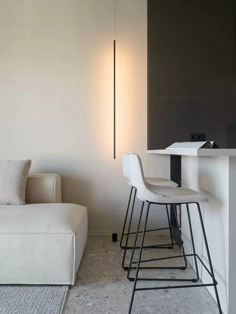 Minimalist Linear LED Pendant Light-Neutral Decor