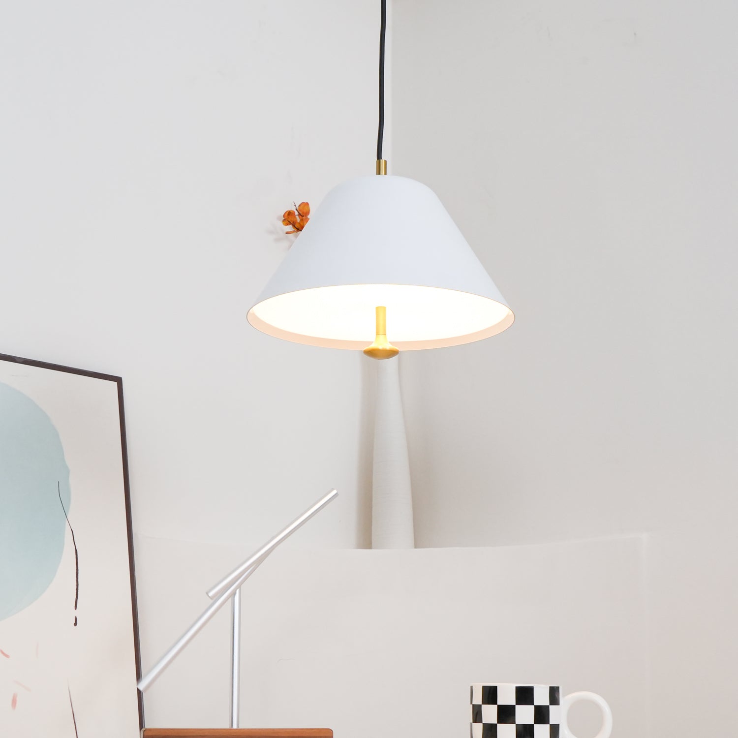 Evir Pendant Lamp Bell Glass Brass Minimalist-Neutral Decor
