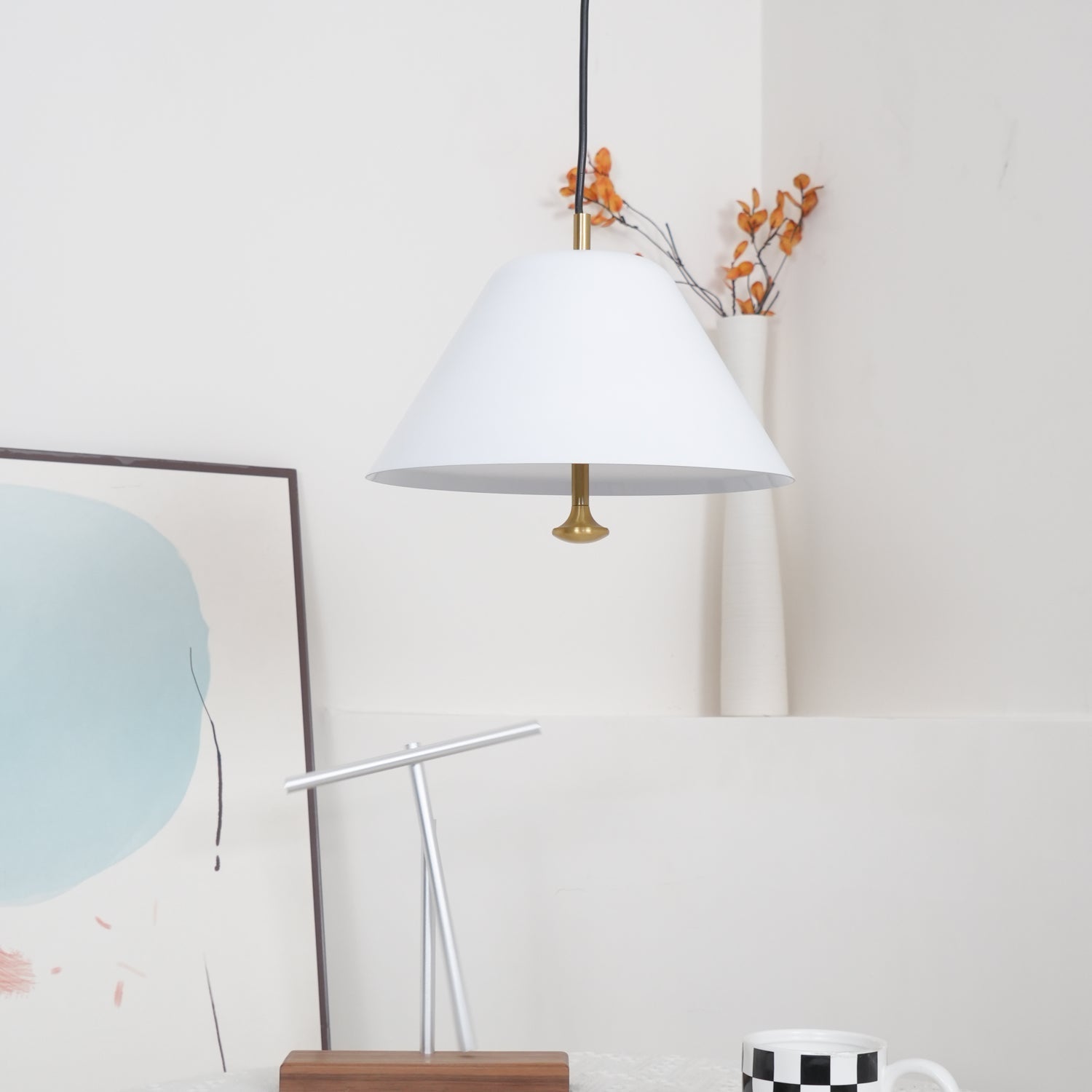 Evir Pendant Lamp Bell Glass Brass Minimalist-Neutral Decor