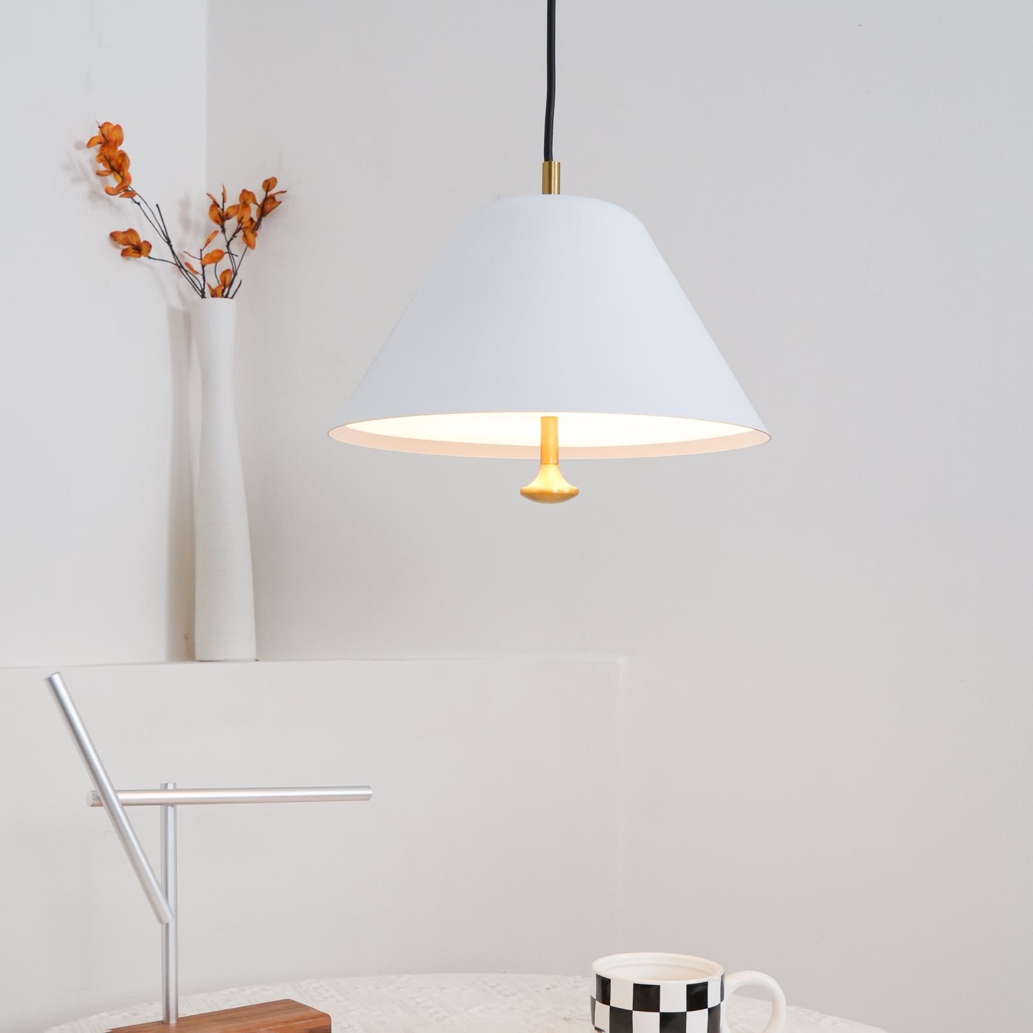 Evir Pendant Lamp Bell Glass Brass Minimalist-Neutral Decor