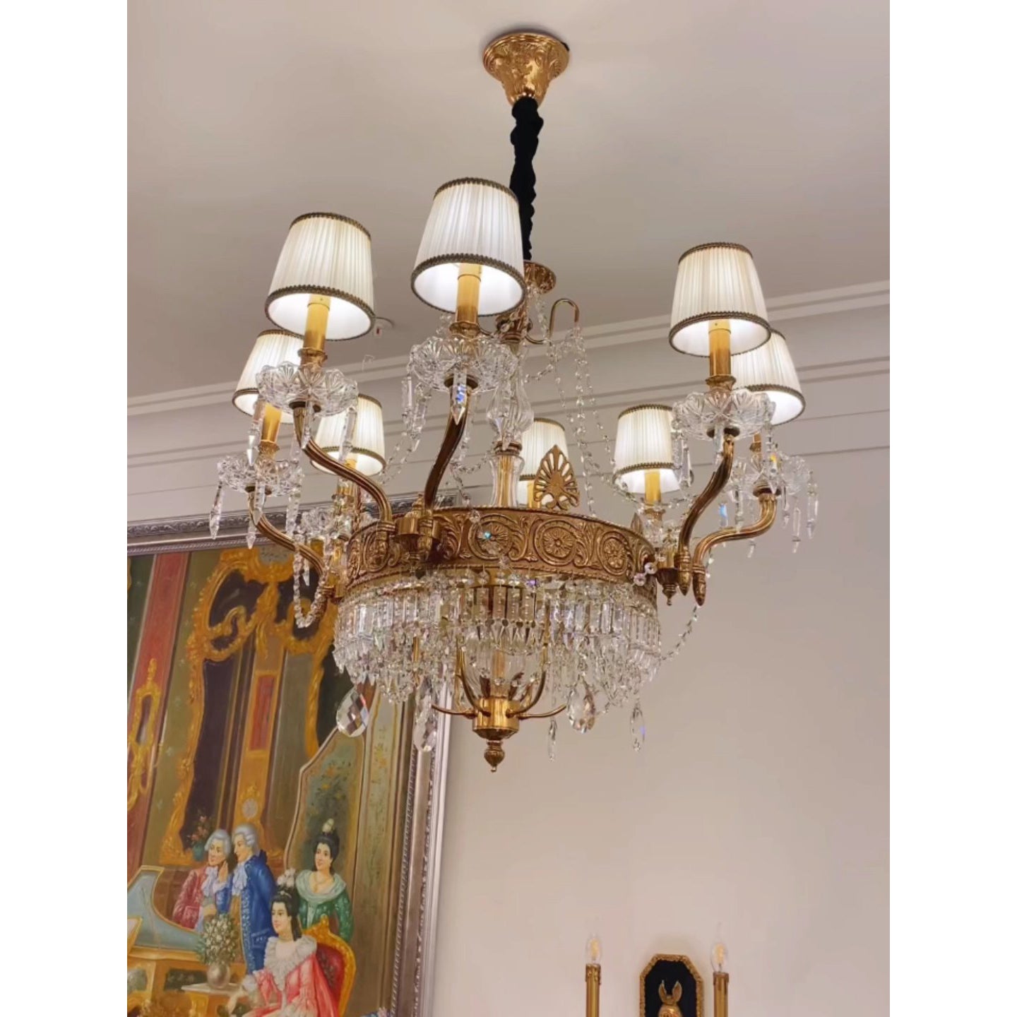 The Aston Chandelier adding elegance to a grand entryway.