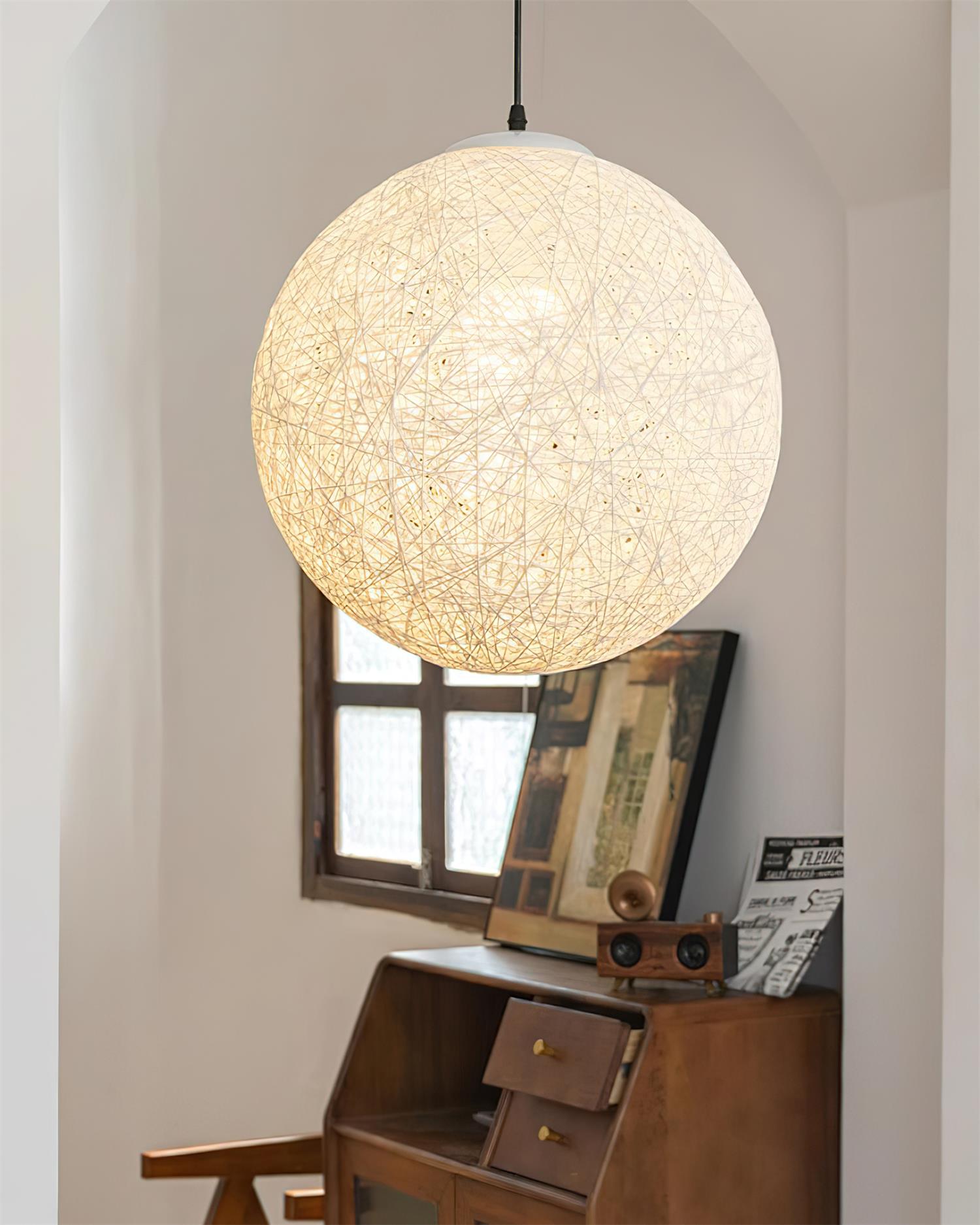 Rovira Pendant Light Hemp Rattan Sphere Bohemian-Neutral Decor