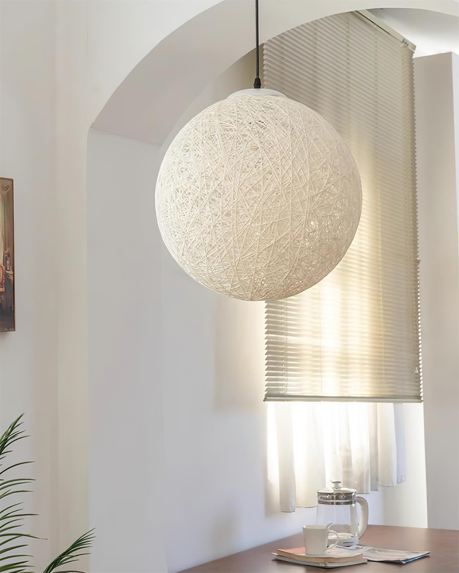 Rovira Pendant Light Hemp Rattan Sphere Bohemian-Neutral Decor