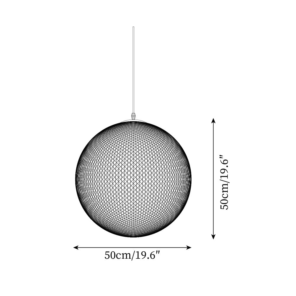 Rovira Pendant Light Hemp Rattan Sphere Bohemian-Neutral Decor