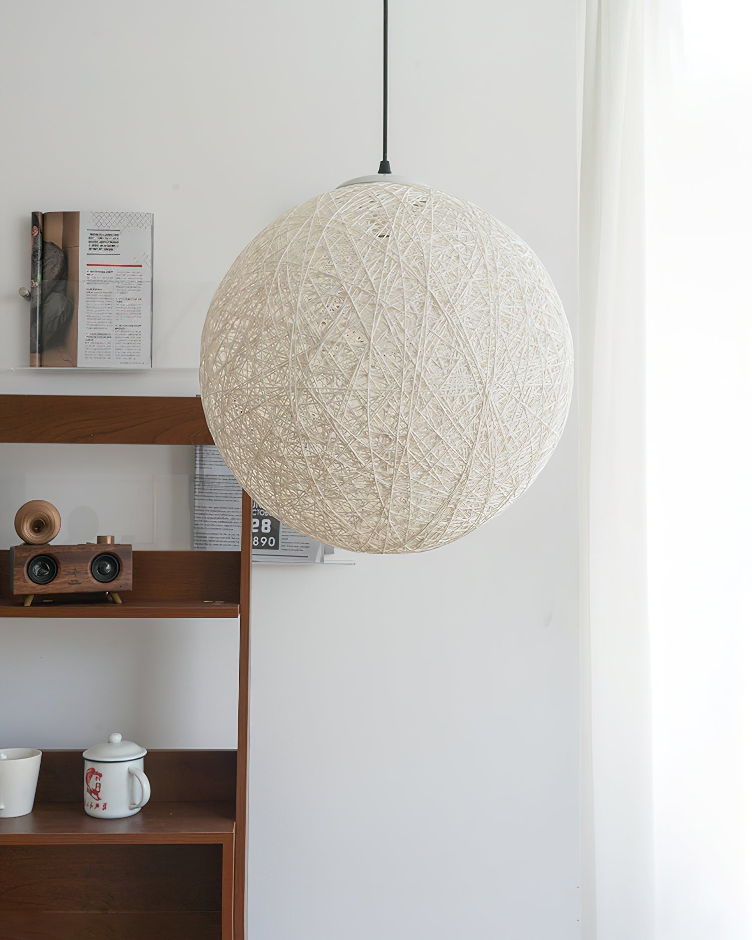 Pendant Light Hemp Rattan Sphere Bohemian