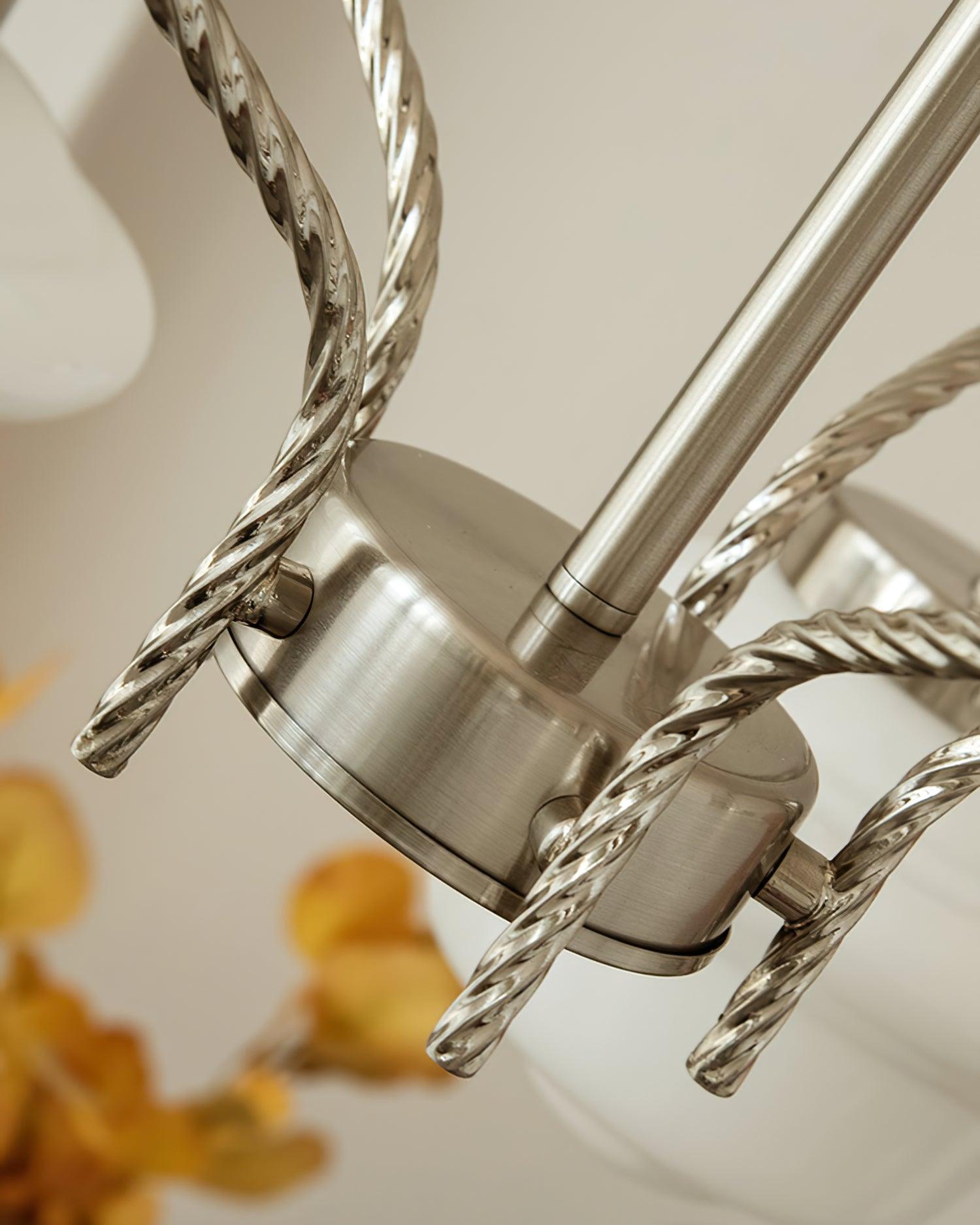 Curinel Vintage Chrome Glass Chandelier-Neutral Decor