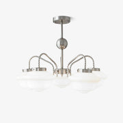 Curinel Vintage Chrome Glass Chandelier-Neutral Decor