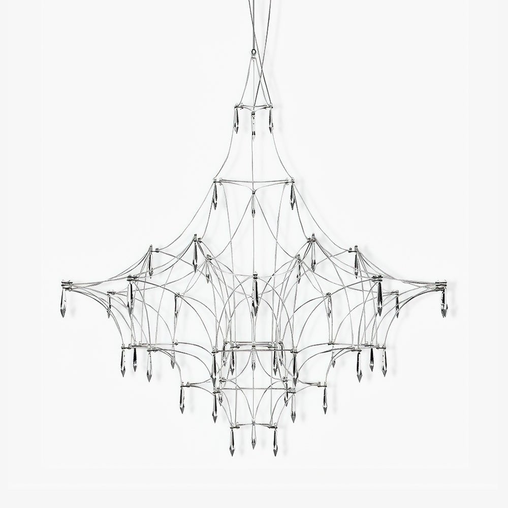 Lustra Chandelier Stainless Crystal Net-Neutral Decor