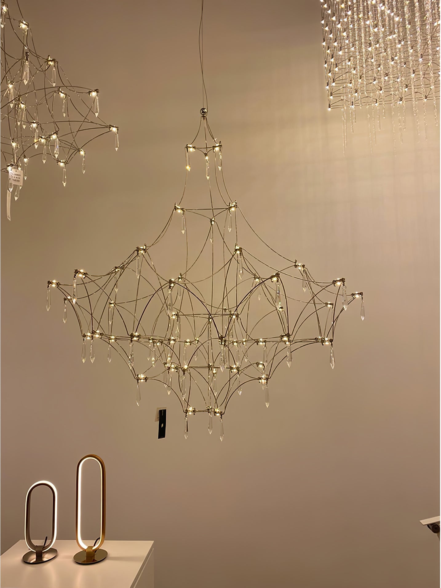 Lustra Chandelier Stainless Crystal Net-Neutral Decor