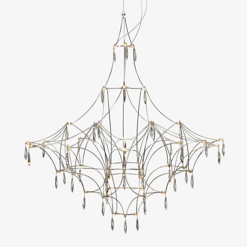 Lustra Chandelier Stainless Crystal Net-Neutral Decor