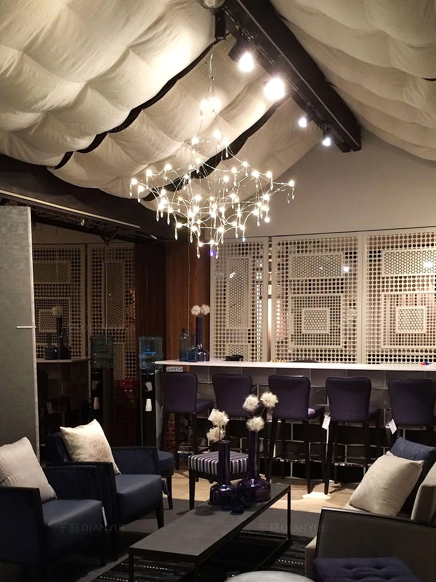 Lustra Chandelier Stainless Crystal Net-Neutral Decor