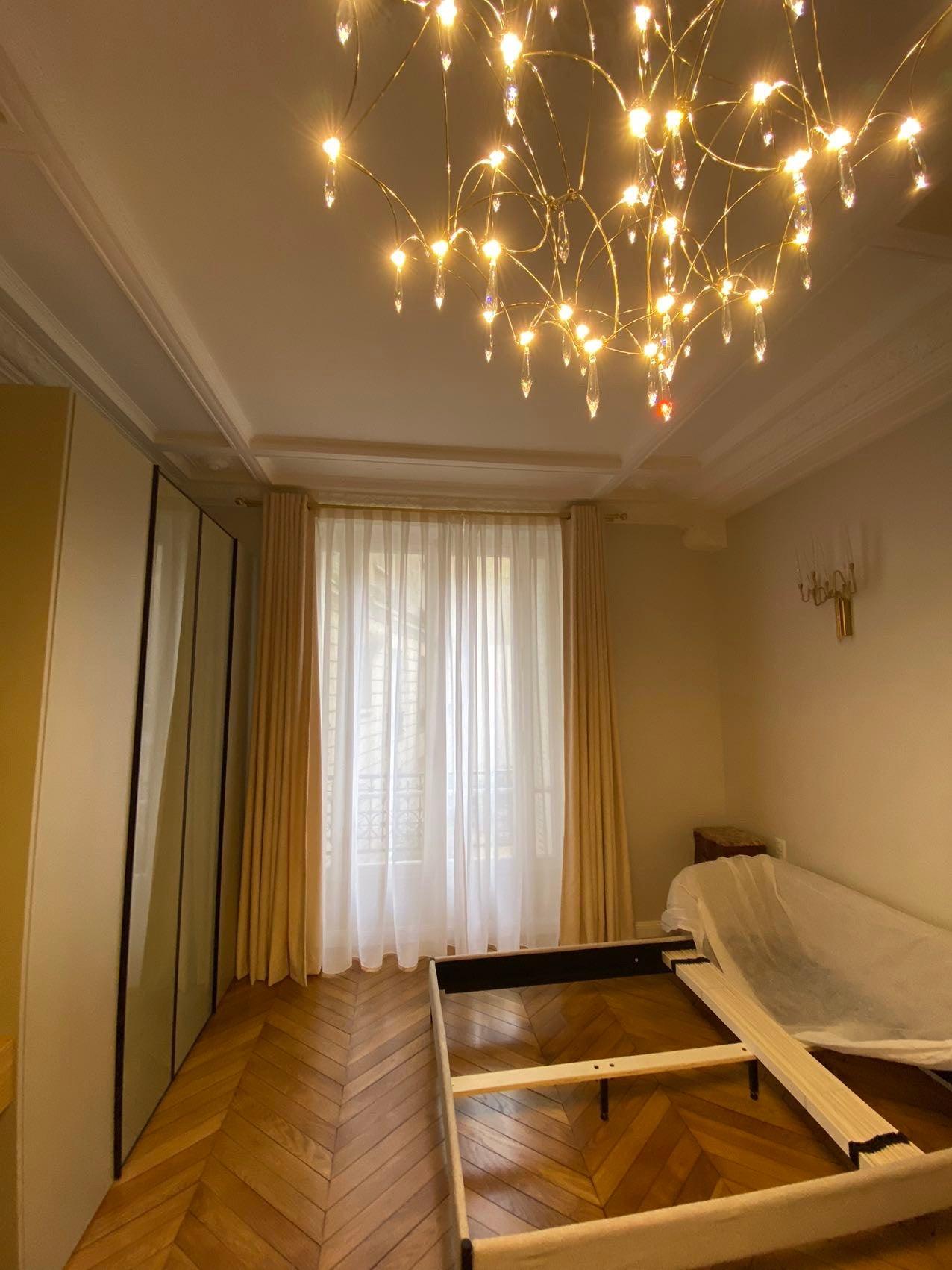 Lustra Chandelier Stainless Crystal Net-Neutral Decor