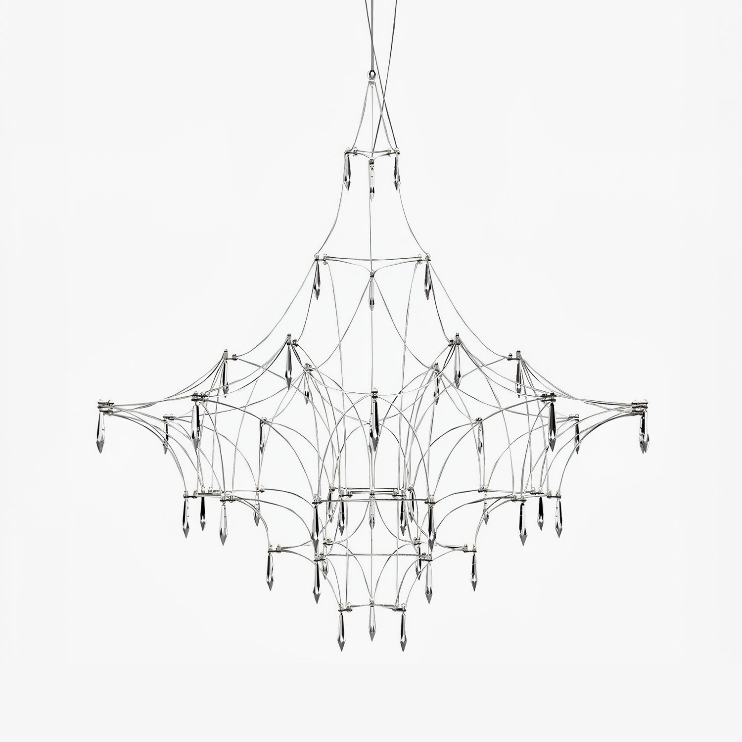 Lustra Chandelier Stainless Crystal Net-Neutral Decor