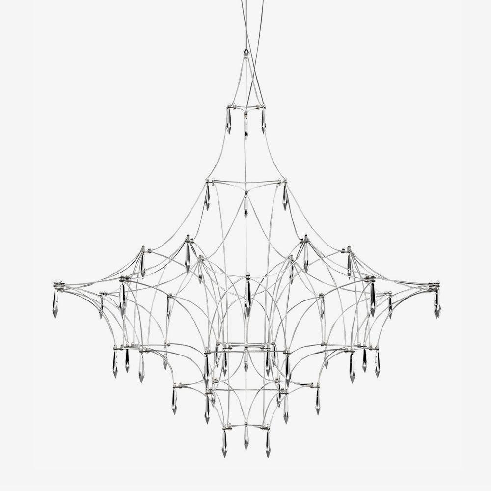 Lustra Chandelier Stainless Crystal Net-Neutral Decor